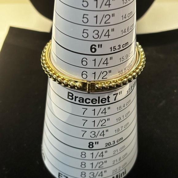 Whiting & Davis Vintage gold tone hinged bangle by - Picture 5 of 7